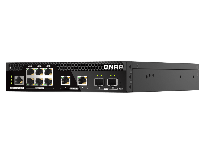 QNAP QSW-M2106R-2S2T half-width rackmount L2 PoE Managed Switch