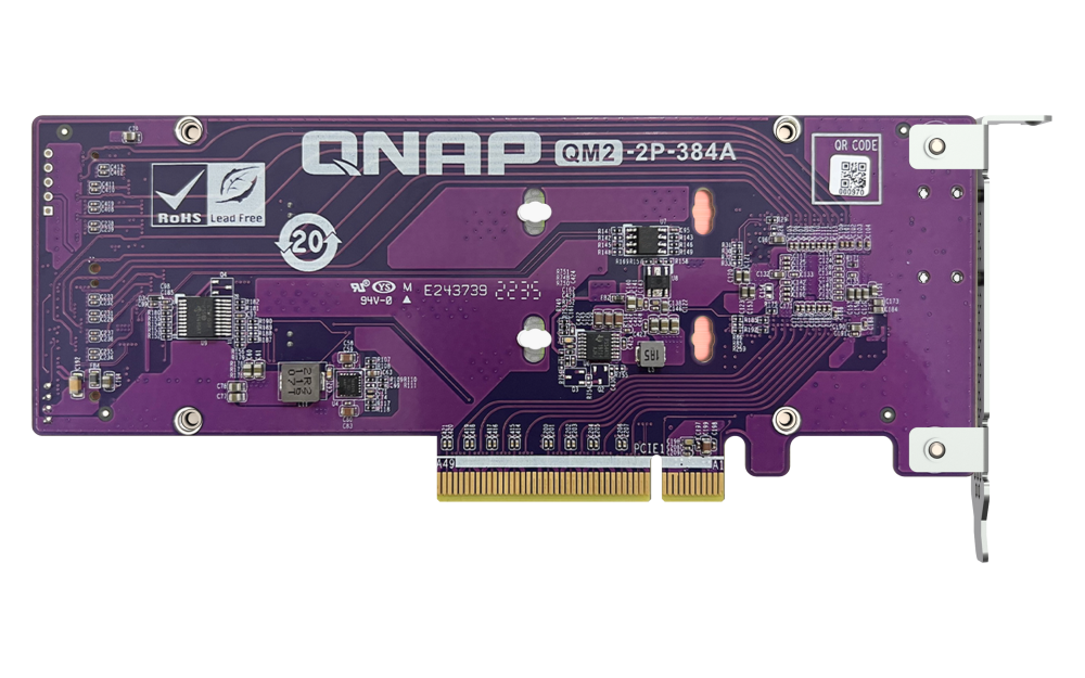 QNAP DUAL M.2 22110/2280 PCIE Gen3 x 4 NVME SSD EXPANSION CARD