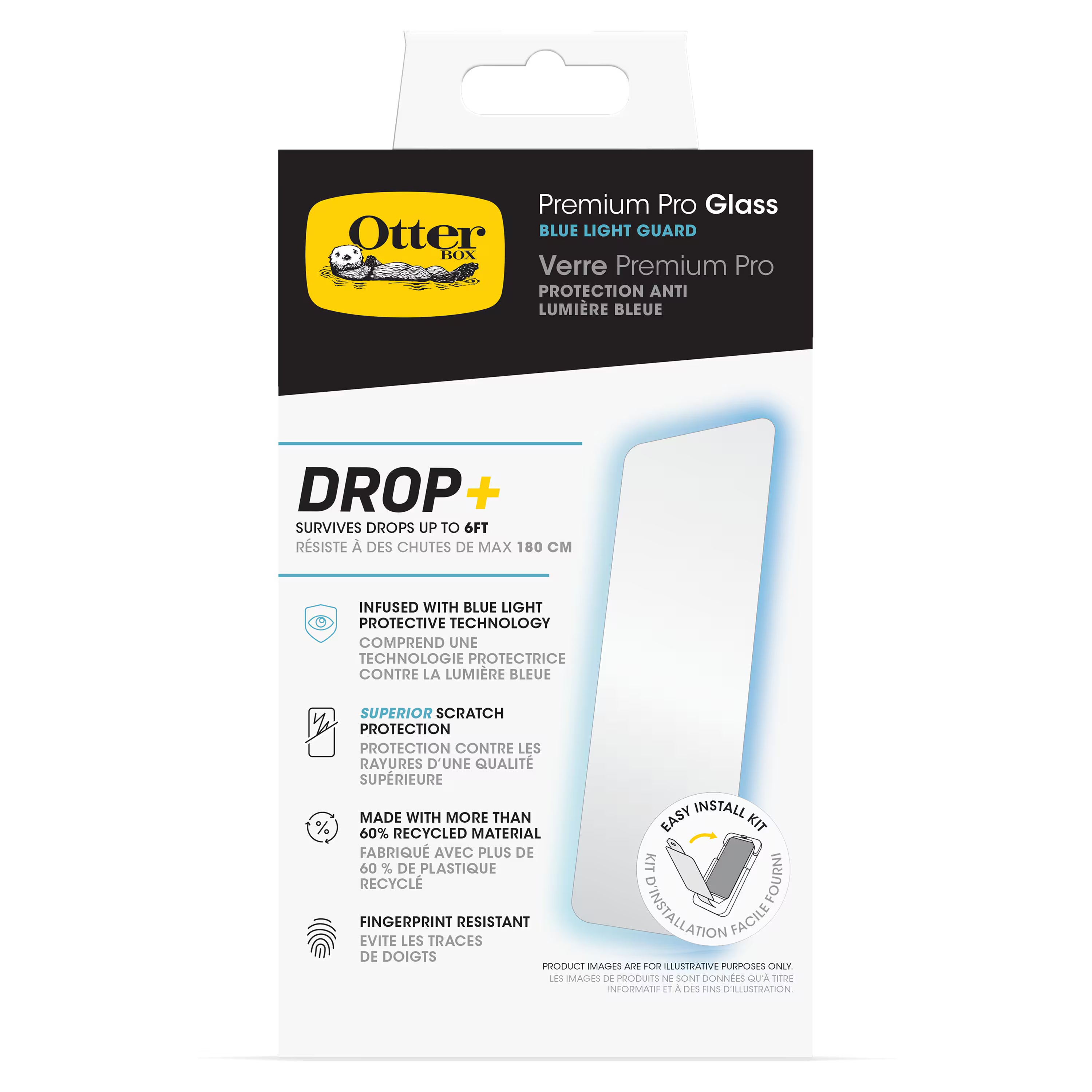 OtterBox Premium Pro Glass AntiBlue Light Apple iPhone 16 6.1' Screen Protector Clear