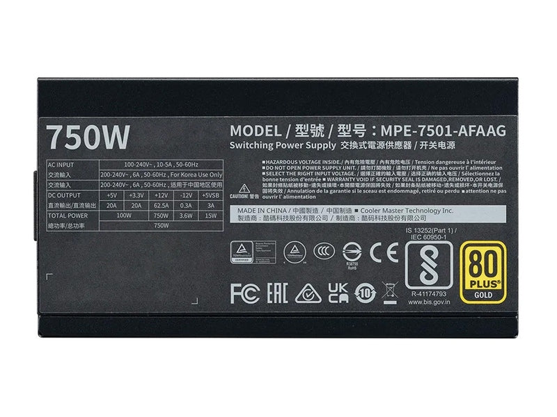 Cooler Master MWE Gold 750 V2 ATX 3.1 Modular Power Supply