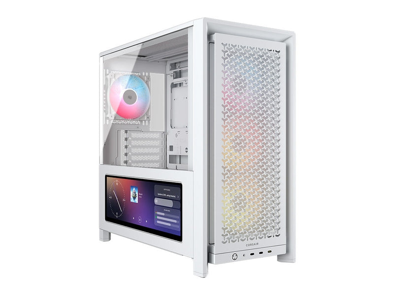 Corsair FRAME 4000D LCD RS ARGB Premium Mid-Tower E-ATX PC Case - White