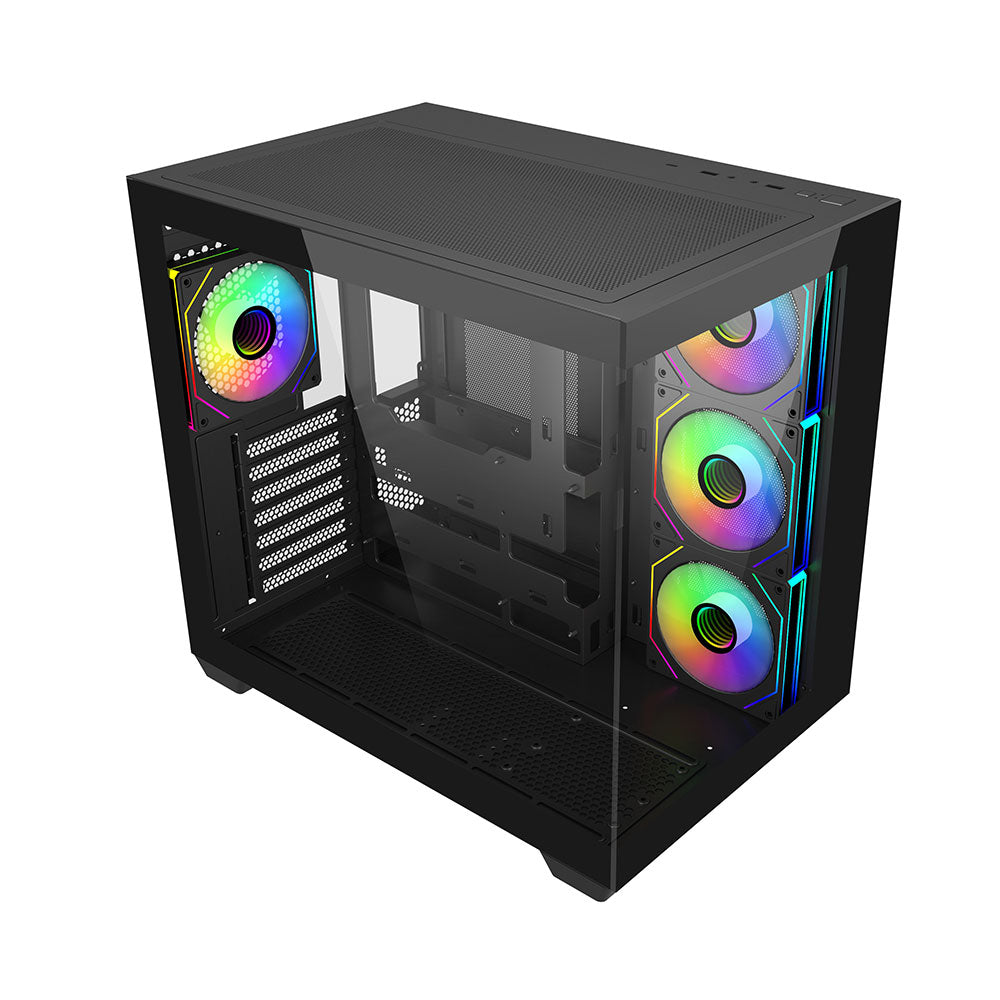 Cooler Master Elite 681 Tempered Glass Mid-Tower ATX Case - Black