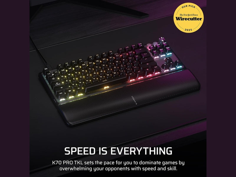 Corsair K70 PRO TKL High-Performance Gaming Keyboard with Rapid Trigger - Black
