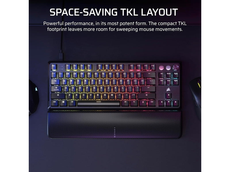 Corsair K70 PRO TKL High-Performance Gaming Keyboard with Rapid Trigger - Black