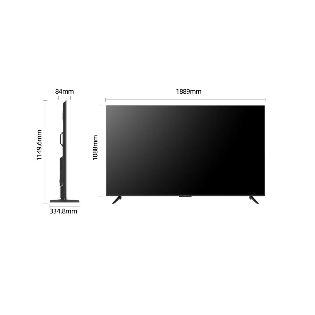 CHiQ 85M810M 85" Smart Google TV 4K QD Mini LED 144Hz 500nit, HDR10 / HLG, Dolby DAP/DBX, 400x300 VESA 3 Year Warranty