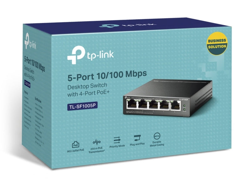 TP-Link TL-SF1005P 4-Port PoE 67W 10/100Mbps Desktop Switch with 1-Port RJ45