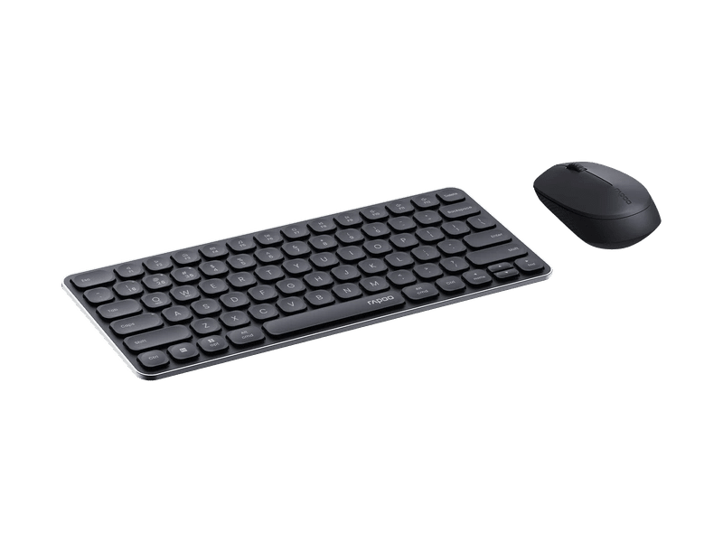 RAPOO X9010M Multi-mode Aluminium Base, Wireless Ultra-slim Combo Set, up to 12 Months Battery, Bluetooth or 2.4Ghz. Office Business Retail Grey