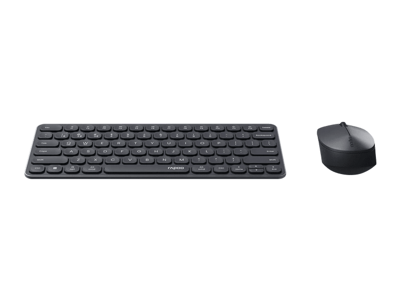 RAPOO X9010M Multi-mode Aluminium Base, Wireless Ultra-slim Combo Set, up to 12 Months Battery, Bluetooth or 2.4Ghz. Office Business Retail Grey