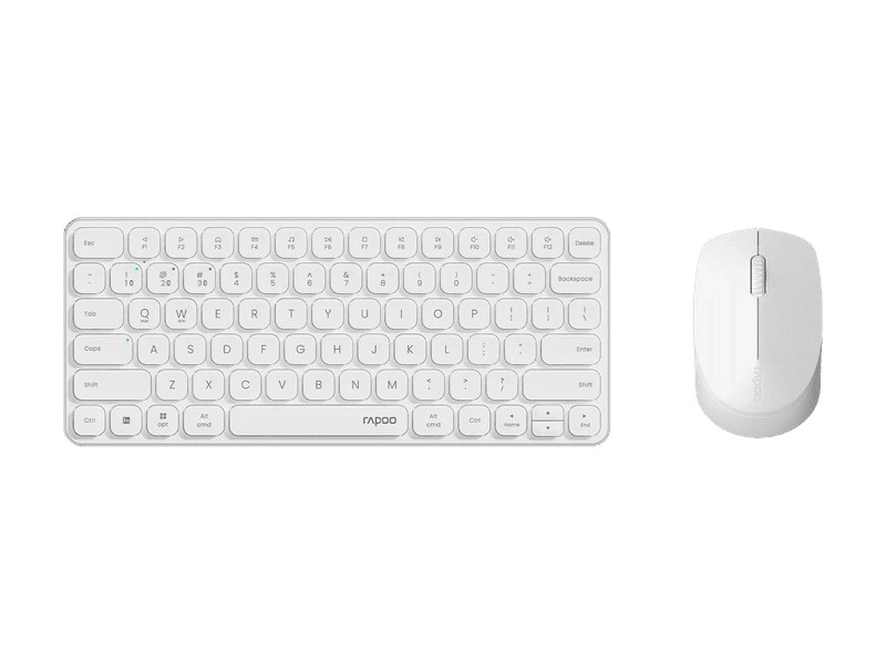 RAPOO X9010M Multi-mode Aluminium Base, Wireless Ultra-slim Combo Set, up to 12 Months Battery, Bluetooth or 2.4Ghz. Office Business Retail White