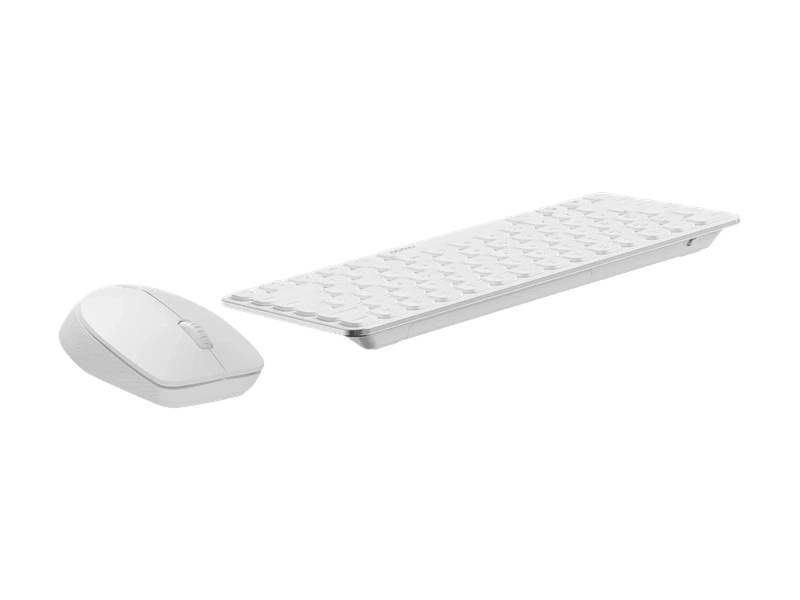 RAPOO X9010M Multi-mode Aluminium Base, Wireless Ultra-slim Combo Set, up to 12 Months Battery, Bluetooth or 2.4Ghz. Office Business Retail White