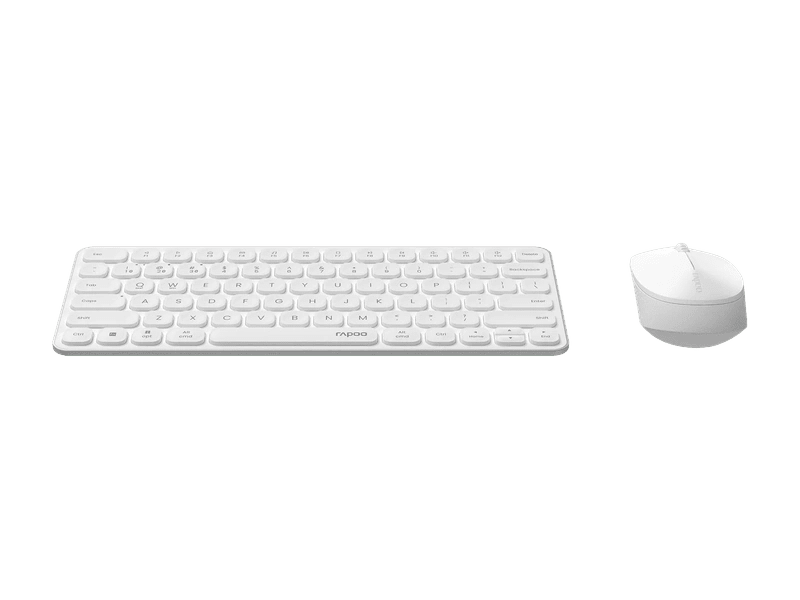 RAPOO X9010M Multi-mode Aluminium Base, Wireless Ultra-slim Combo Set, up to 12 Months Battery, Bluetooth or 2.4Ghz. Office Business Retail White