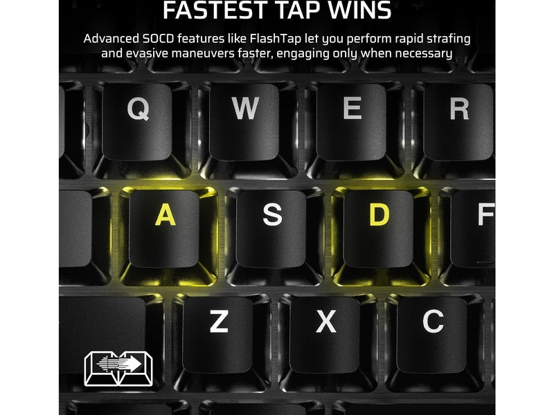 Corsair K70 PRO TKL High-Performance Gaming Keyboard with Rapid Trigger - Black