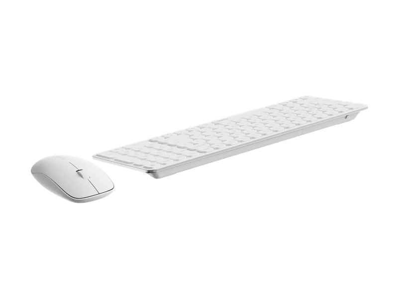 RAPOO 9320M Bluetooth 4.0, 5.0 + 2.4G Wireless Multi-mode Keyboard Mouse Combo, Aluminum Base, 2400 DPI, 10M Range, Compact White Retail Pack