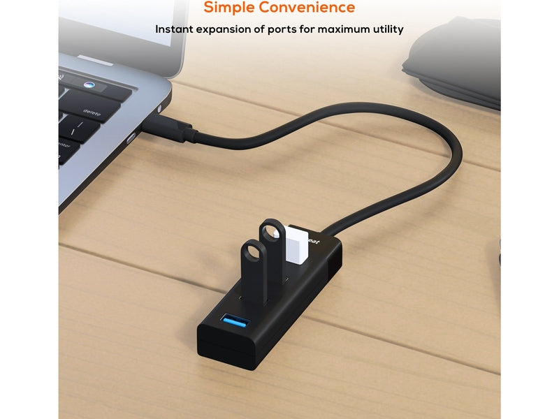 mbeat USB-C to 4-Port 3.0 Hub - Black