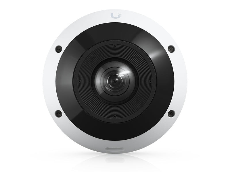 Ubiquiti G6 Pro 360 All-weather, vandal-resistant 12MP PoE Camera White with panoramic 360° coverage, digital pan-tilt-zoom functionality, and smart IR functionality.