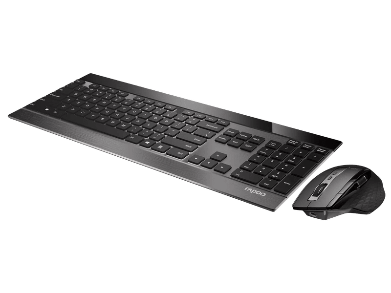 RAPOO 9900M Multi-mode Wireless Ultra-slim Keyboard & Mouse - Bluetooth 4.0, 2.4G Multi-Mode Switch, Ultra-Slim Keys, Adjustable DPI