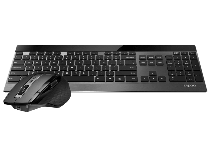 RAPOO 9900M Multi-mode Wireless Ultra-slim Keyboard & Mouse - Bluetooth 4.0, 2.4G Multi-Mode Switch, Ultra-Slim Keys, Adjustable DPI