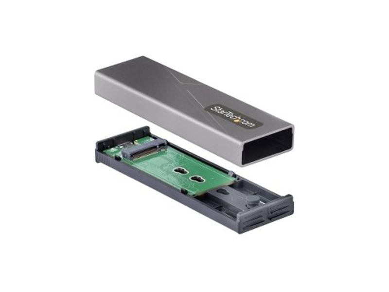 StarTech USB-C 10Gbps to M.2 NVMe or M.2 SATA SSD Enclosure, Tool-free M.2 PCIe/SATA SSD Aluminum Enclosure, USB-C & USB-A Host Cables