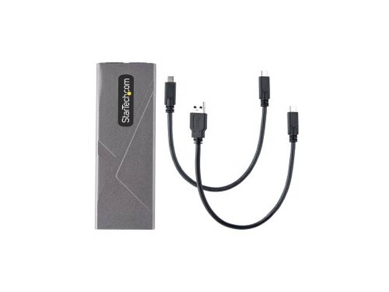 StarTech USB-C 10Gbps to M.2 NVMe or M.2 SATA SSD Enclosure, Tool-free M.2 PCIe/SATA SSD Aluminum Enclosure, USB-C & USB-A Host Cables