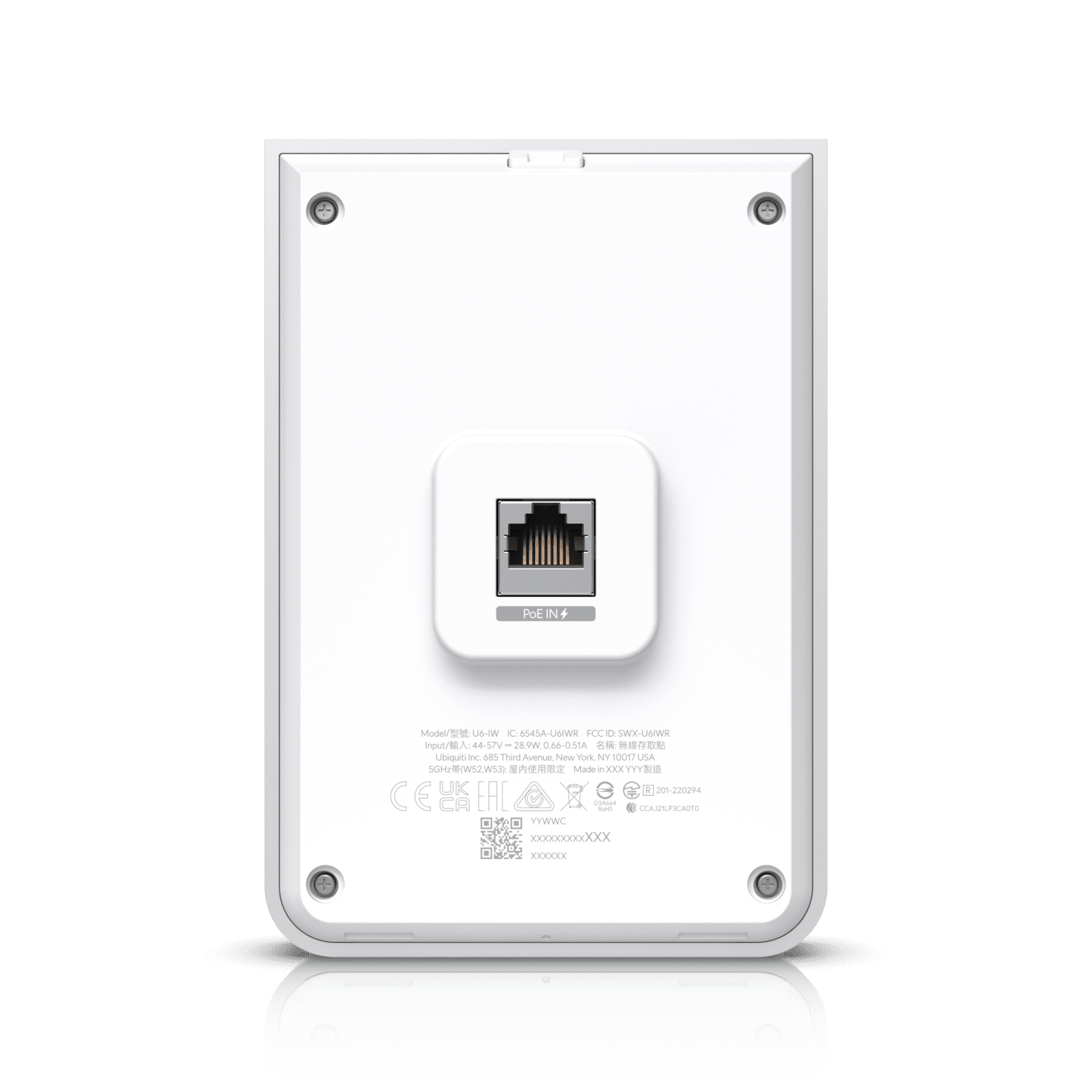 Ubiquiti UniFi Wi-Fi 6 In-Wall, U6-IW-5, *5 Pack* , Wall-mounted Access Point with a Built-in PoE Switch,115 m²  Coverage