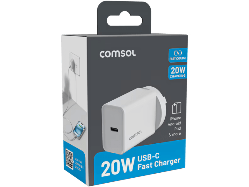 Comsol 20W USB-C Wall Charger White