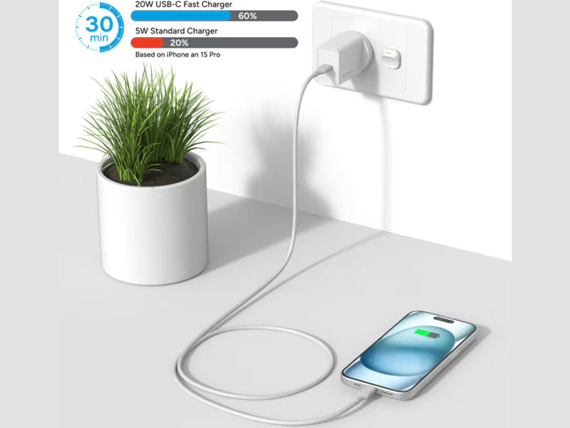 Comsol 20W USB-C Wall Charger White