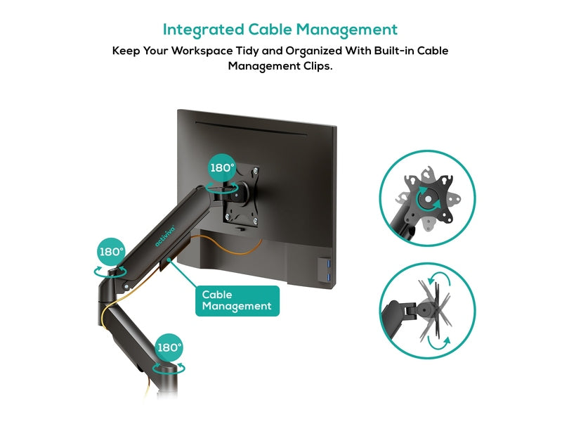 mbeat Activiva Ergolife Dual-Screen Gas Spring Monitor Arm 17" - 32"