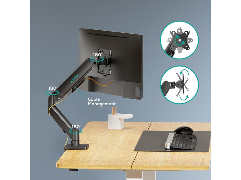 mbeat Activiva Ergolife Single-Screen Gas Spring Monitor Arm 17" - 32"