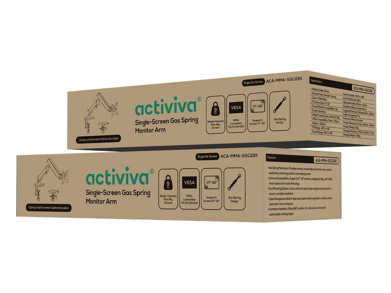 mbeat Activiva Ergolife Single-Screen Gas Spring Monitor Arm 17" - 32"