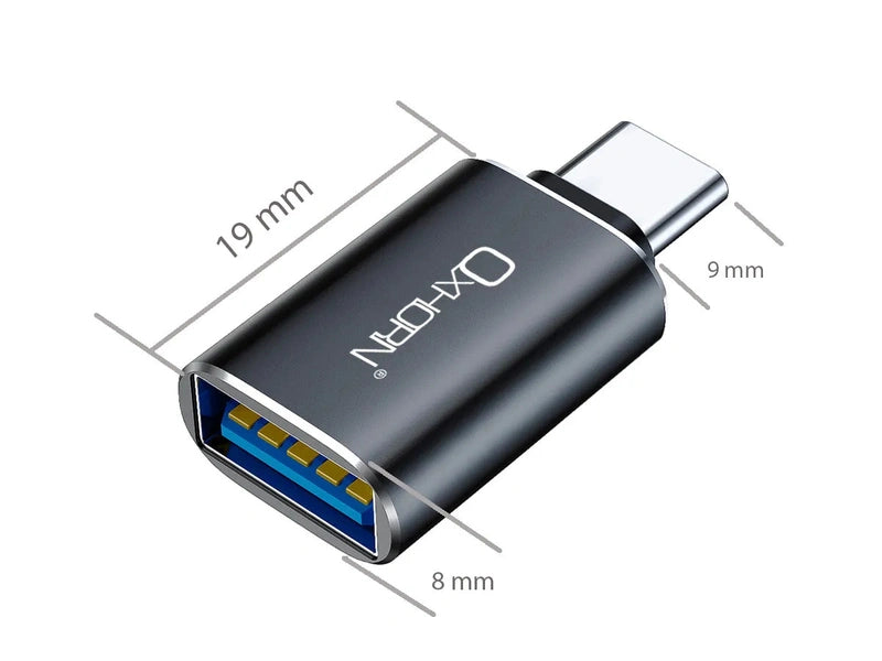 USB C OTG Adapter, USB 3.0,  Data, Charging - Aluminum Balck