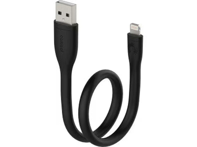 25cm Apple Lightning to USB Cable - Super Soft Black - ALSBBK