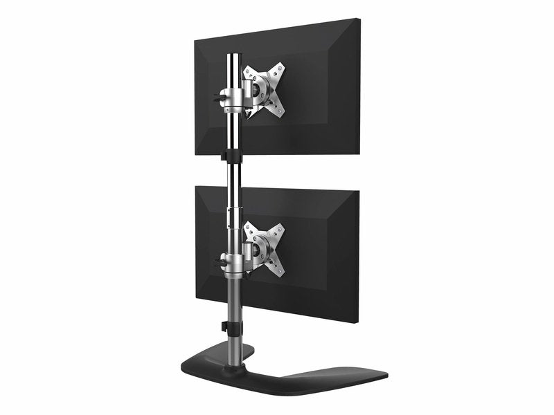 StarTech Vertical Dual Monitor Stand Free Standing Height Adjustable Stacked Monitor Stand Up To 27"