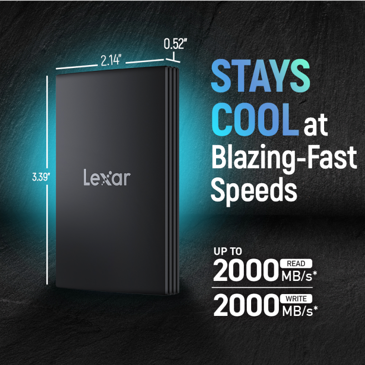 Lexar Armor 700 Portable SSD 1TB, Shoot directly to the drive in up to 4K