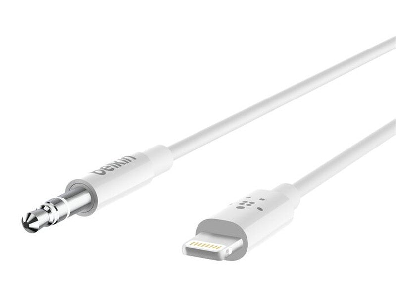 BELKIN 90CM LIGHTNING TO 3.5MM AUDIO CABLE, MFi, WHite