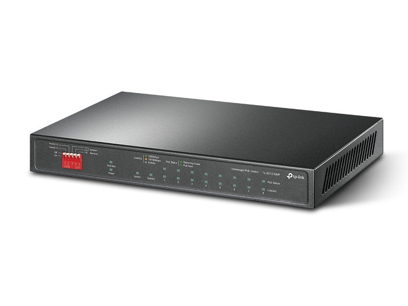 TP-Link TL-SG1210MP 8-Port PoE+ 123W Gigabit Desktop Switch with 1-Port RJ45 and 1 SFP Slots