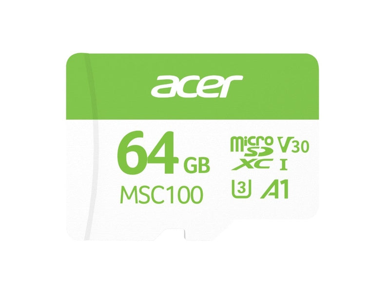 Acer MSC100-64GB microSD Express Read & Write Speed up to 100 MB/s & 30MB/s BL.9BWWA.336