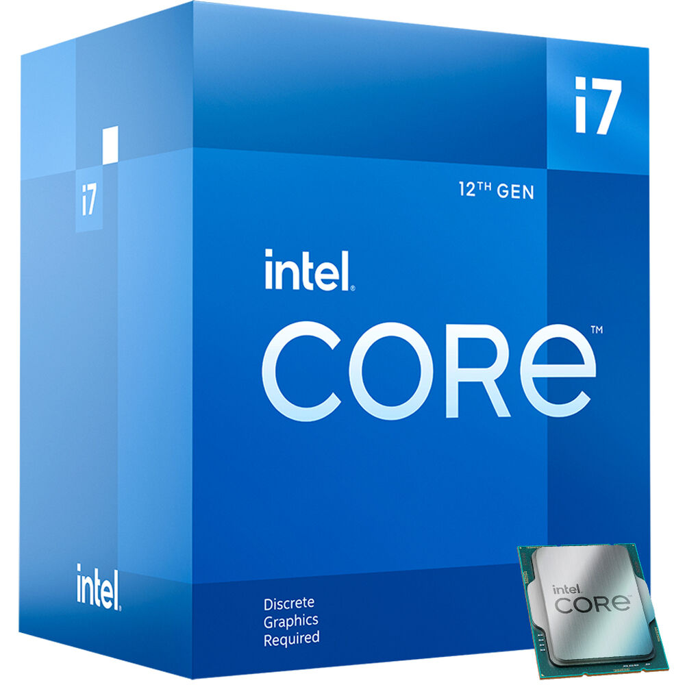 Intel i7 12700F CPU 3.6GHz 4.9GHz Turbo 12th Gen LGA1700 12-Cores 20-Threads 25MB 65W Graphic Card Required Retail Box Alder Lake with fan