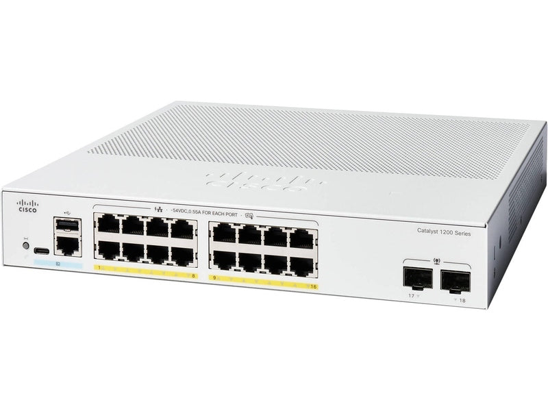 Cisco Catalyst 1200 16-port GE PoE 2x1G SFP Switch