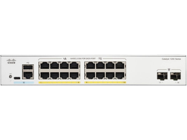 Cisco Catalyst 1200 16-port GE PoE 2x1G SFP Switch