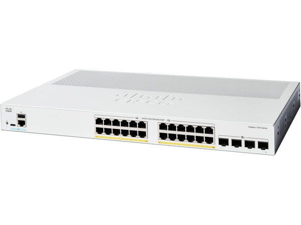 Cisco Catalyst 1200, 24-Port Managed Switch with 24 Gigabit Ethernet PoE+ with 195W Power Budget and 4 SFP+ Ports