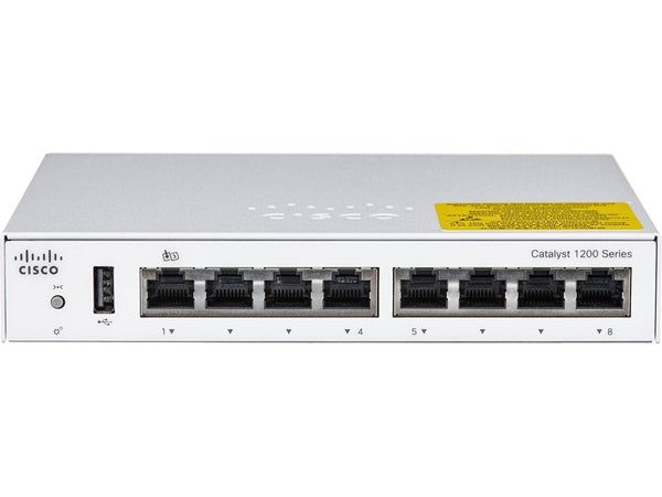 Cisco Catalyst 1200, 8-Port Managed Switch with 8 Gigabit Ethernet Ports