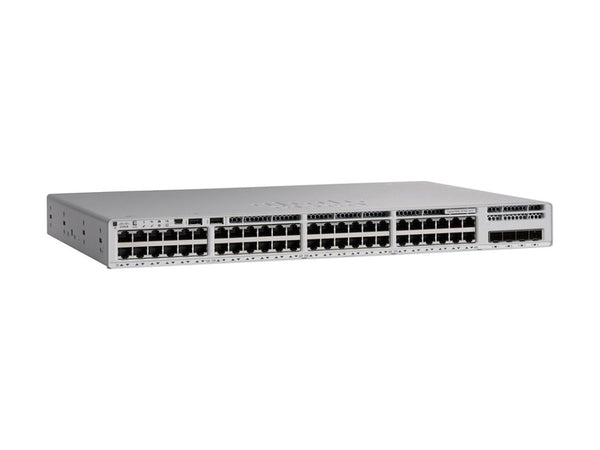 Cisco Catalyst 9200L, 48-Port Managed Switch with 48 Gigabit Ethernet Partial PoE+ and 4 SFP, 370W Power Budget Ports, Network Essentials