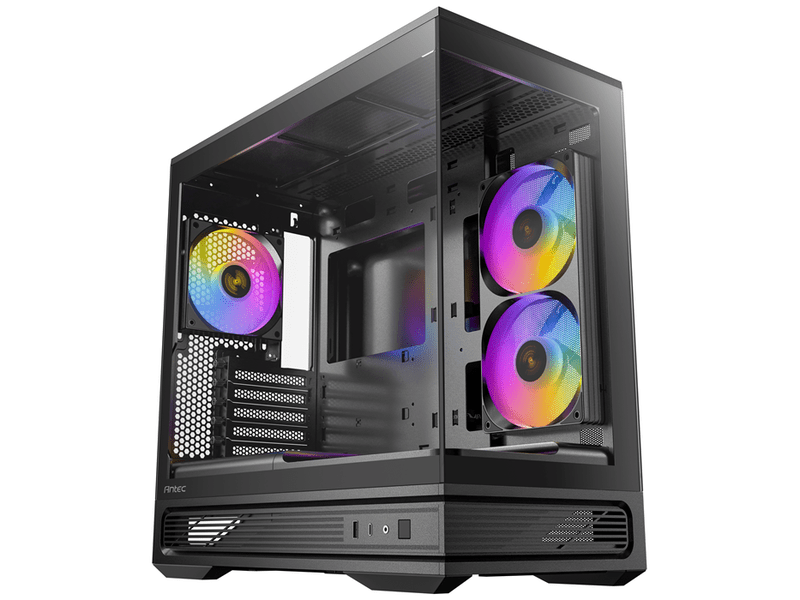 Antec C2M ARGB Compact Micro ATX Case, 4mm Tempered Glass Side Panel, NO PSU, 5 slots, 415mm GPU, 165mm CPU, 240mm ARGB fan, USB-C 10Gbps