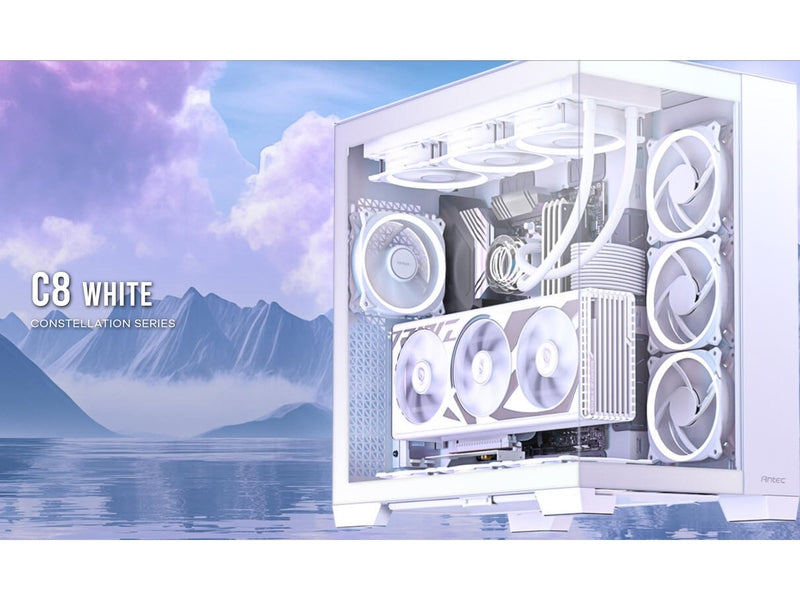 Antec C8 White Constellation Series E-ATX Case, 4mm T/G Window, NO PSU