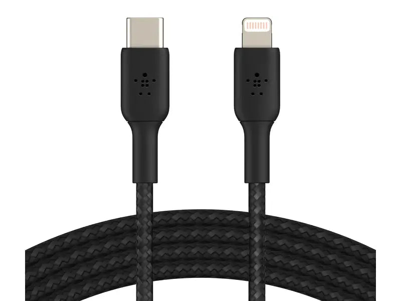 Belkin BoostCharge 2M USB-C To Lightning Charge/Sync Cable MFi Braided Black
