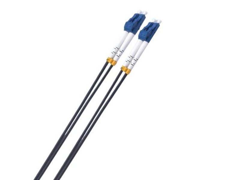 8ware 20m LC-LC OS2 Single Mode Dual-Core Fibre Optic Cable UPC Duplex Armoured Low Smoke Zero Halogen LSZH Jacket Black