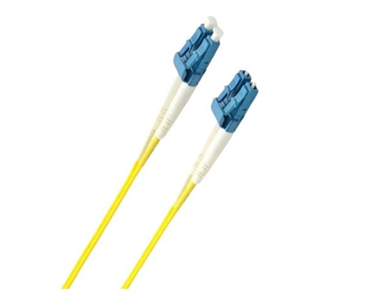 8ware 2m LC-LC OS2 Single Mode Dual-Core Fibre / Fiber Optic Cable UPC Duplex Armoured Low Smoke Zero Halogen LSZH Jacket Yellow