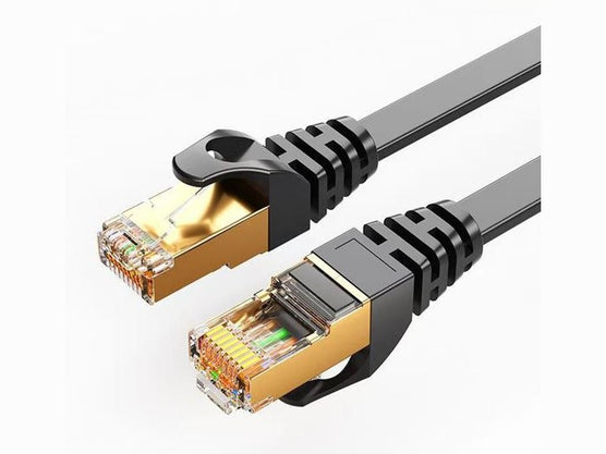 8Ware CAT7 Cable 2m - Black Color RJ45 Ethernet Network LAN UTP Patch Cord Snagless Flat cable