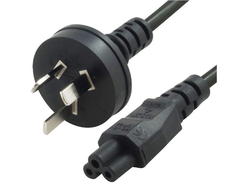 8ware AU Power Lead Cord Cable 1.8m/2m - 3-Pin to Clover Leaf Plug IEC-C5 Mickey Type 240V 7.5A 3-core for Intel NUC/Notebook/Laptop AC Adapter
