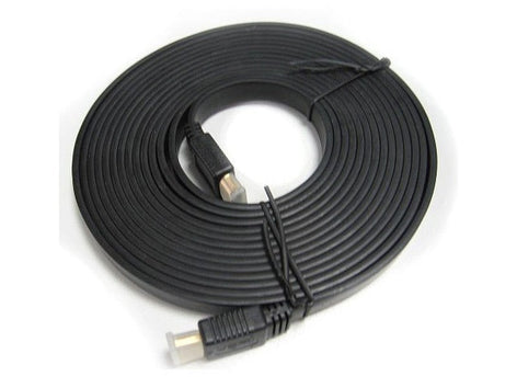 8Ware Flat HDMI Cable 2m - V1.4 19pin M-M Male to Male Gold Plated 3D 1080p Full HD High Speed with Ethernet